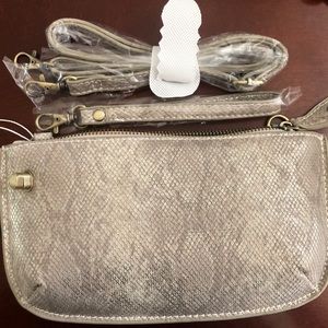 New Joy Susan Faux Snakeskin Wristlet